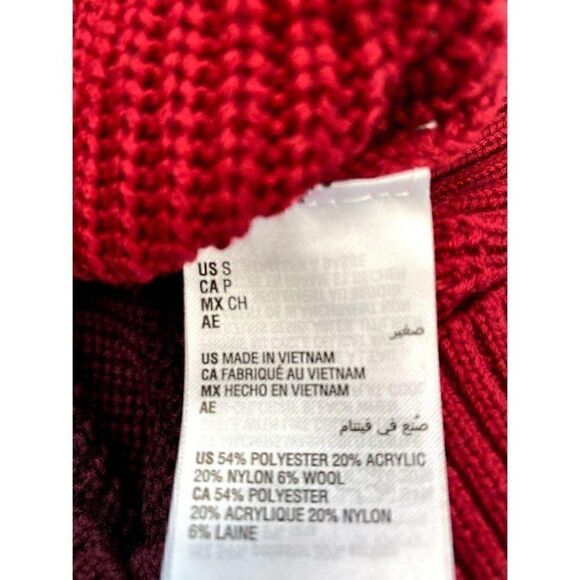 Alfani Sweater Top Small Red Asymmetrical-Print‎ - Picture 4 of 5